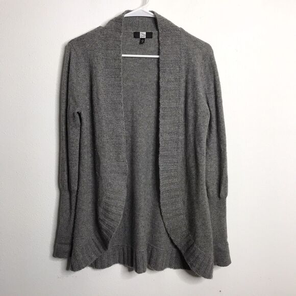Saks Fifth Avenue Womens Gray Cashmere Open Front Cardigan Sweater Size Small - Picture 1 of 12